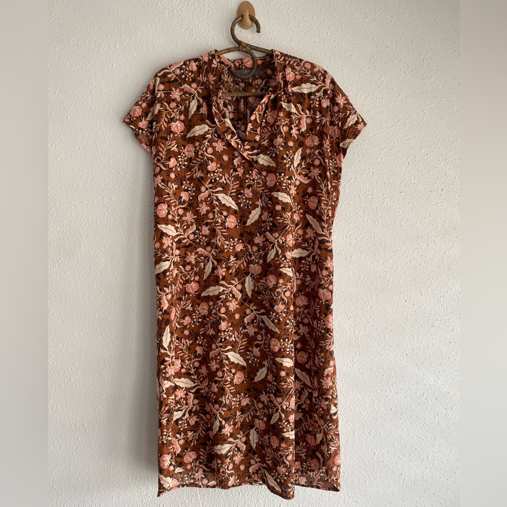 Tysa Resortwear Floral Pink and Brown Dress